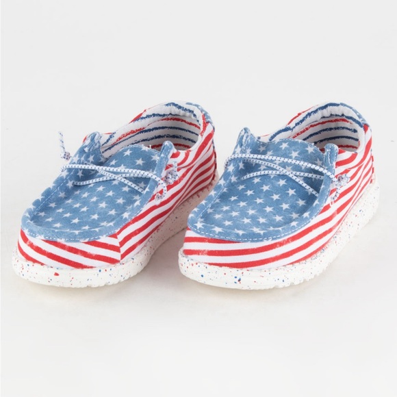 HEY DUDE‎ WALLY YOUTH PATRIOTIC GIRL'S SHOES SIZE Y3-L4 - Picture 10 of 10